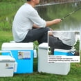 thumbnail image 6 of BIMZUC 10L Hard Sided Cooler Box High Performance Insulated Ice Chest with Heavy Duty Handle for Outdoor Camping Picnic Fishing Beach Drinks and Beer, White (11.4x8.9x10.4 Inches / 29x22.5x26.5 cm), 6 of 9