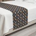 thumbnail image 2 of Boho Bed Runner, Borders Seamless Geometrical Pattern in Boho Art Style, Decorative Accent Bedding Scarf for Hotels Homes and Guestrooms, Queen, Orange Blue and White, by Ambesonne, 2 of 2