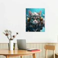 thumbnail image 2 of Nawypu Cat's Underwater Adventure Framed Canvas Wall Art Diving Kitty Scene Ready to Hang Ideal for Living Room Home Bedroom Decoration, 2 of 4
