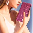 thumbnail image 5 of KAIYANG Funda de piel con cremallera y purpurina para Xiaomi Redmi Note 13 Pro 5G/Poco X6 5G, con tarjetero, color negro y rosa, 5 of 5