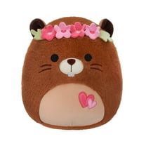 Squishmallows FuzzAMallow Official 8 inch Chip the Brown Beaver With Flower Crown - Child's Ultra Soft Plush Toy