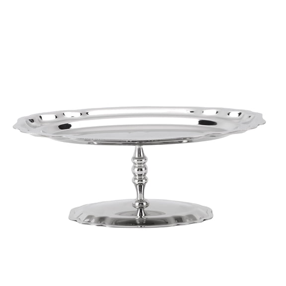 Yajisi Footed Dessert Serving Tray Premium 304 Stainless Steel Oval Display Plate Elegant Tableware Centerpiece for Ice Cream, Salad, and Fresh Fruit, Perfect for Home Kitchen, 7.09 in / 18 cm