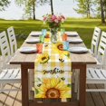 thumbnail image 4 of Sunflowers 70 Inch Table Runner, Yellow Plaid Sunshine Vintage Country Bee Farmhouse Dresser Scarf Cotton & Linen Tablerunner for Dining/Kitchen Island/Holiday Party Décor 13" x 70", 4 of 9