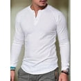 thumbnail image 3 of SANOPY Mens Henley Shirts Long Sleeve Fashion Tee Shirts Slim Fit 4 Buttons T-Shirts Casual Basic Pullover Top, 3 of 4