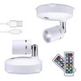 thumbnail image 1 of relayinert 2 Pack Spotlight LED Wireless Accent Lights Battery Powered Dimmable Adjustable Desk Lamp Display Ceiling Bedroom, 1 of 8