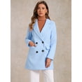 thumbnail image 3 of INSPIRE CHIC Manteau Trench Long à Revers Cranté à Double Boutonnage avec Ceinture pour Femme, 3 of 7