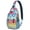 Abstract Aesth, variant on Galaxy Sky Unicorn Sling Backpack for Women, Rainbow Fantasy Print Crossbody Bag with Clouds Stars and Mystical Forest Scene
