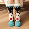 thumbnail image 6 of Christmas Socks Casual Non Winter Warm Thickened Mid Calf Socks Soft Cozy Fuzzy Lined Home Comfortable Womens Crew Socks Navy, 6 of 6