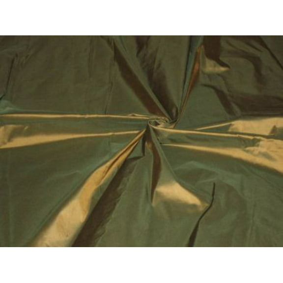 Silk taffeta fabric Khaki Green color 44" wide TAF58