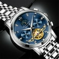 thumbnail image 3 of GUANQIN Rhinestone Skeleton Multifunctional Dial Automatic Self-Winding Mechanical Men Wrist Watch Business Steel Leather Sapphire Crystal Waterproof Clock Luminous Moon Phase, 3 of 7