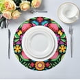 thumbnail image 5 of Mexican Floral Round Placemats Washable Placemats Non-Slip Heat-Resistant Table Place Mats for Dining Kitchen Holiday Party Table 15.4"-4PCS Home Decor, 5 of 7
