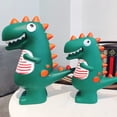 thumbnail image 3 of KAKOWELY Alcancía de dinosaurios de dibujos animados Alcancía con forma de dinosaurio Adorable tarro de monedas, 3 of 5