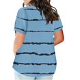 thumbnail image 3 of Frostluinai Plus Size Shirts for Women V Neck Striped T Shirts Short Sleeve Color Block Tunic Tops Casual Loose Blouses Soft Tees Clearance, 3 of 5