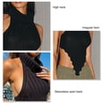thumbnail image 4 of Blusa de punto con cuello alto y espalda descubierta, cuello alto, espalda abierta, dobladillo irregular, cuello alto, 4 of 8