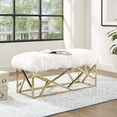 thumbnail image 2 of Modway Banc en Tissu Intercalaire en Or et Blanc, 2 of 5