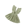 thumbnail image 2 of Qmyliery Toddler Baby Girl Suspender Skirt, Ruffle Strap Solid Color Backless Overall Skirt, 2 of 9