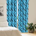 thumbnail image 2 of Ambesonne Nature Window Curtains, Tropical Frigate Birds Print, Each 28" W x 63" L, Sky Blue Scarlet Black, 2 of 4