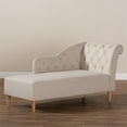 thumbnail image 4 of Bowery Hill Beige Upholstered Oak Finished Chaise Lounge, 4 of 9
