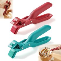 2026 New Hot Plate Gripper，2 Pcs Hot Plate Gripper Tongs，Multi-functional Anti-Scald Kitchen Bowl Clamp Hot Plate Grippers (Red   Blue)