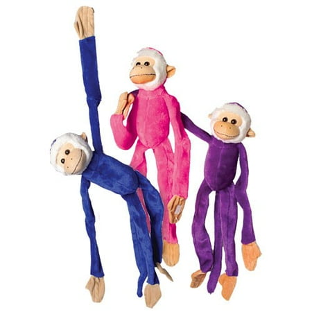 US TOY SB367 Jumbo Plush Multicolor Hanging Monkeys - Dozen