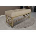 thumbnail image 3 of eHemco Modern Faux Leather Bench, 40.2 Inches, Gold, 3 of 5