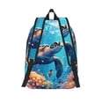thumbnail image 2 of Lsque Colorful Underwater Plant Turtle Pattern Canvas Daypack, Durable Backpack, High-quality Versatile Backpack,Vintage Compact Backpack-Small, 2 of 6