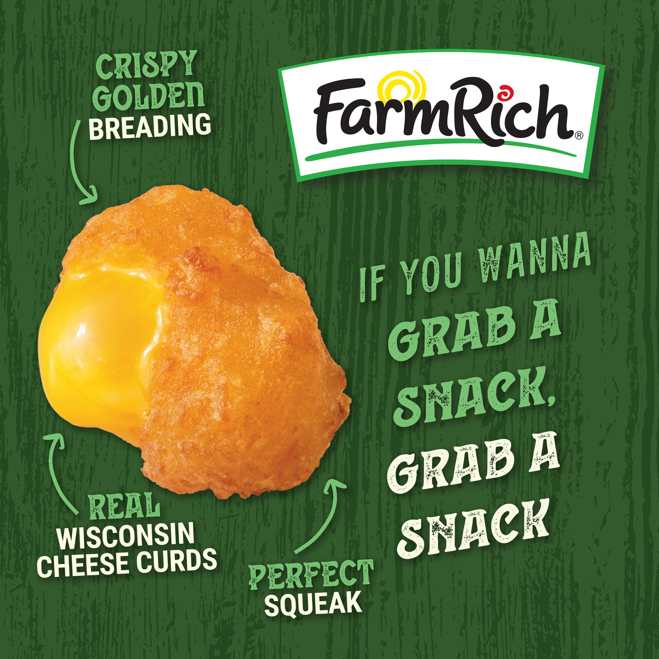 Farm Rich Breaded Cheddar Cheese Curds, (Frozen Snacks and Appetizers), 15 oz