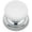 Chrome / White, variant on Rk International CK 312 Porcelain 1-1/4" Round Classic Flat Mushroom Cabinet Knob - White