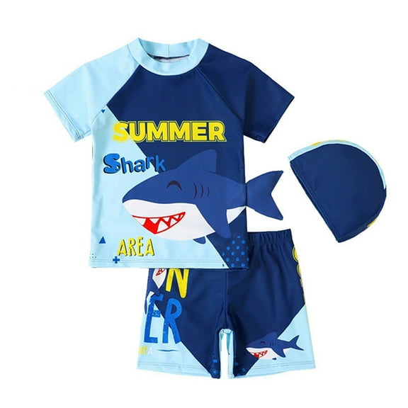 Bullpiano Toddler Baby Boys Short Sleeve Rashguard Dinosaur Bathing Suit Set Quich Dry Swimwear Surfing Suit