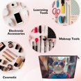 thumbnail image 3 of Toiletry Bag, Cool Cat In Sunglasses Leather Waterproof Travel Makeup Cosmetic Bag Organizer, Large Capacity Toiletry Bag for Travel Size Toiletries, Skin Care Bag for Women, 3 of 8