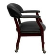 thumbnail image 3 of Black Top Grain Leather Conference Chair with Accent Nail Trim and Casters, 3 of 9