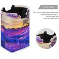 thumbnail image 3 of Lavender Art Painting Hamper Large Cloth Hamper Holder with Handle, 3 of 7