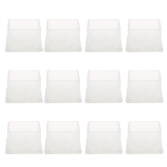 Clear Chair Leg Cap End Tip Feet Furniture Floor Protector 12pcs 1"x1" (25x25mm)
