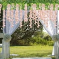 thumbnail image 5 of Babibeauty 24 Pack 3.6 Feet Artificial Fake Wisteria Vine Ratta Hanging Garland Silk Flowers String Home Party Wedding Decor (Light Pink), 5 of 8