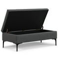 thumbnail image 5 of Simpli Home Rebecca 48 inch Wide Mid Century Modern Rectangle Large Coffee Table&nbsp;Storage Ottoman with Lift up Lid in Slate Grey Polyester , Assembled, 5 of 13