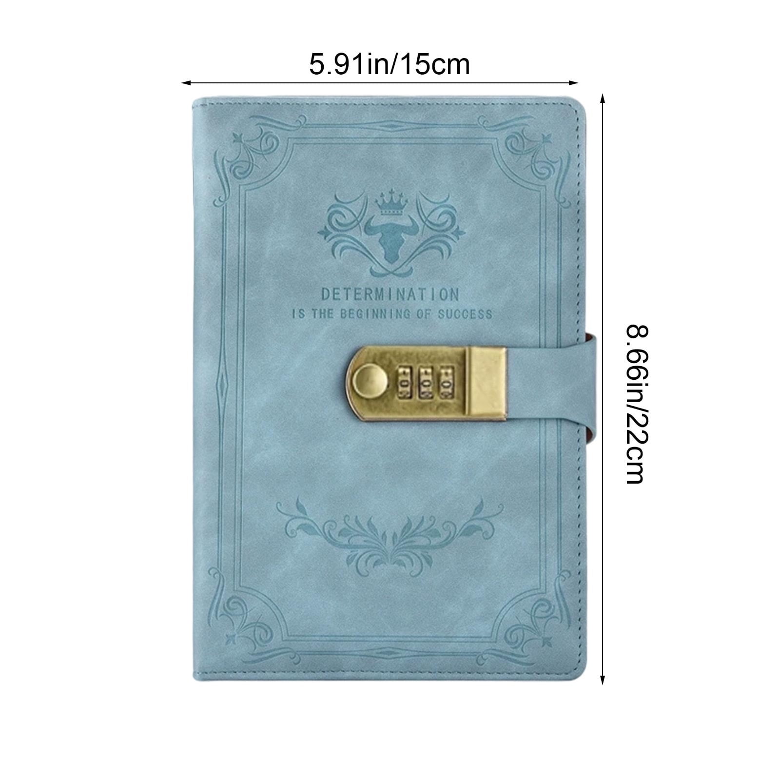Lock Diary, Vintage Lock Journal, Refillable Personal Locking Diary, for Daily Writing and Recording Privacy Protection Blue
