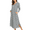 Grey Black Striped, variant on Oudiya Womens Long Nightgown Striped Nightshirt V-Neck Botton Down Loungewear Casual Sleepwear with Pockets, S-4XL