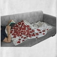 thumbnail image 6 of Valentine Soft Flannel Fleece Blanket, Lover Goats Bunch of Heart Bouquet Valentines Honeymoon Wedding Caricature Graphic, Cozy Plush for Indoor and Outdoor Use, 60" x 80", Red White, by Ambesonne, 6 of 6