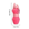 thumbnail image 3 of MOQIN Collapsible Water Bottles - Water Cup 16oz BPA Free Silicone Foldable Water Bottles Kids - Hiking Travel Water Bottle Collapsible Cup Sports Kids Water Bottle With Carabiner, 3 of 6