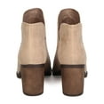 thumbnail image 4 of Breckelles GB04 Women Faux Suede Pointy Toe Slit Panel Chunky Heel Bootie, 4 of 5