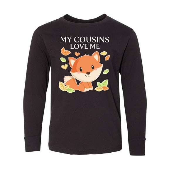 Inktastic My Cousins Love Me- little fox Long Sleeve Youth T-Shirt