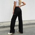 thumbnail image 5 of SOOMLON Scrub Pants for Women Straight Leg Long Pants Elastic Waist Trousers with Pockets Stretch Outdoor Clothes, 5 of 7