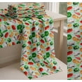 thumbnail image 6 of Soimoi Green Cotton Voile Fabric Stripe & Mixed Veggies Vegetable Printed Fabric 1 Yard 58 Inch Wide, 6 of 7