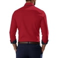 thumbnail image 4 of Iaqnaocc Dress Shirts for Men Long Sleeve Button Down Casual Formal Stretch Wrinkle Free Regular Fit Mens Shirts Red M, 4 of 4
