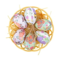 Easter Eggs Hanging Decoration Woven Basket Painted Eggs Decoration Easter Eggs Basket Props Ornaments