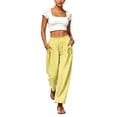 thumbnail image 6 of BLVB Womens Striped Pants Wide Leg Flowy Palazzo Pants Summer Beach Vacation Outfits Loose Trousers with Pockets, 6 of 6