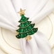 thumbnail image 5 of Servilletas de árbol de Navidad - vajilla de metal de aleación, plata verde dorada, decoración festiva para comedor, 1,96x1,77x1,18 pulgadas, 5 of 6