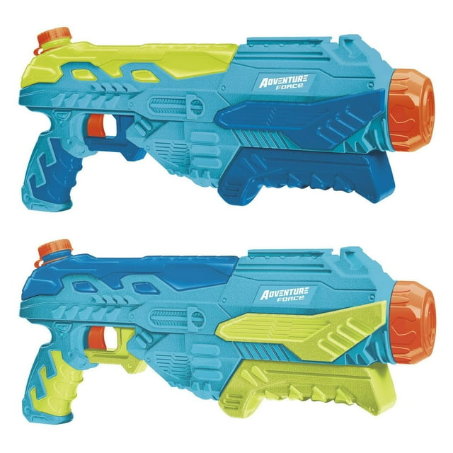 Adventure Force Hydro Arsenal 2-Pack Water Blasters, Power-Pump Action, Long-Range 10.6 m (35ft) Soaking, Perfect for kids' water battles and family outdoor fun, Ages 6+