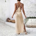 thumbnail image 4 of Levmjia Women's Halter Neck Cover Up Dress Bow Tie Front Slit Beach Dress Sexy Hollow Out Swimwear Coverup for Summer Vacation, 4 of 5