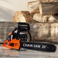 thumbnail image 3 of Momarys 58CC 2-Stroke Gas Chainsaw (20” Bar) - 2200W High-Power, Anti-Kickback Chain + Automatic Oiler - Handheld Cordless for Tree Felling, Firewood Prep & Yard Maintenance, 3 of 9